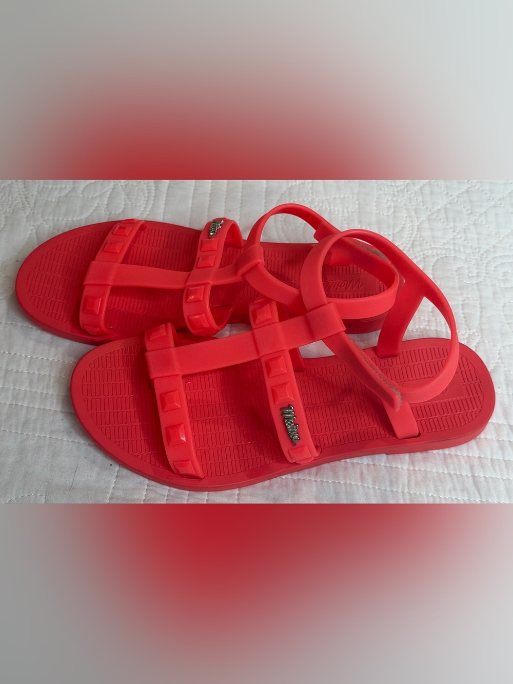 Mini Melissa Sandals Girls Size 5  Shoes EUR 35 Coral Gladiator Strappy Pink